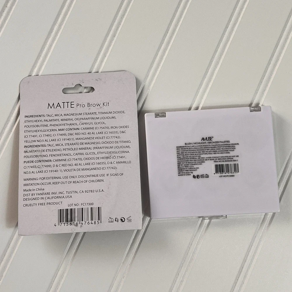 Bundle AMUSE Cosmetics Blush / Highlight / Brozer Palette +‎ Matte Pro Brow